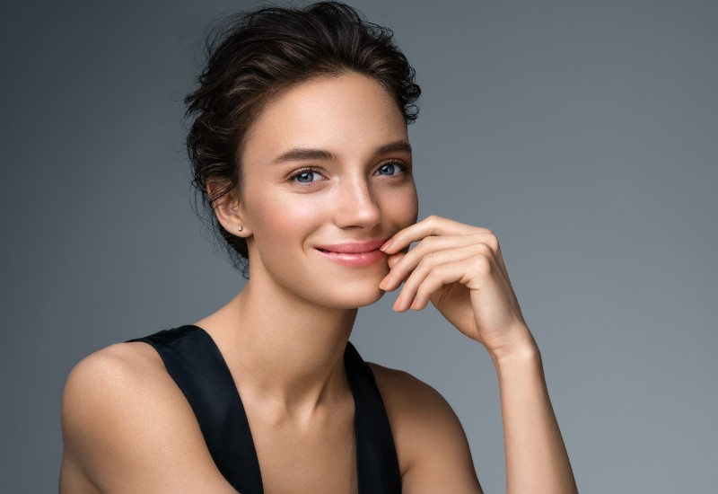 woman after facelift surgery