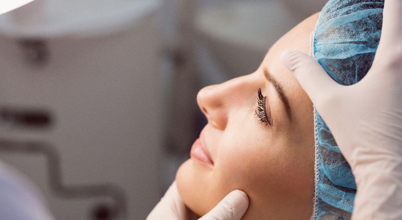 Someone preparing for eyelid surgery