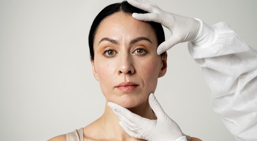 Someone getting a face procedure 